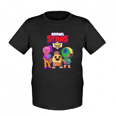 

Детская футболка для мальчиков Stedman Brawl Stars three characters from the game XS Черный