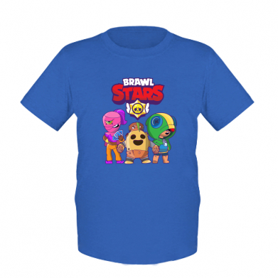 

Детская футболка для мальчиков Stedman Brawl Stars three characters from the game L Синий