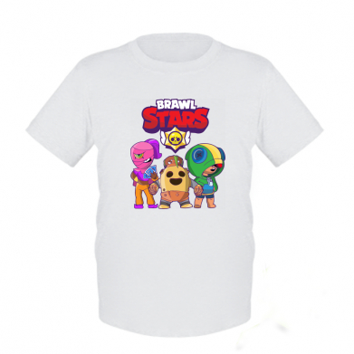 

Детская футболка для мальчиков Stedman Brawl Stars three characters from the game XS Белый