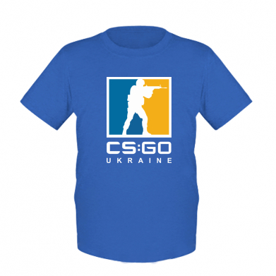 

Детская футболка для мальчиков Stedman CS GO Ukraine blue and yellow logo S Синий
