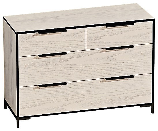 

Комод Komfortmebli W1190_4_серия «Лофт» дуб беленый,1190мм*850мм*460
