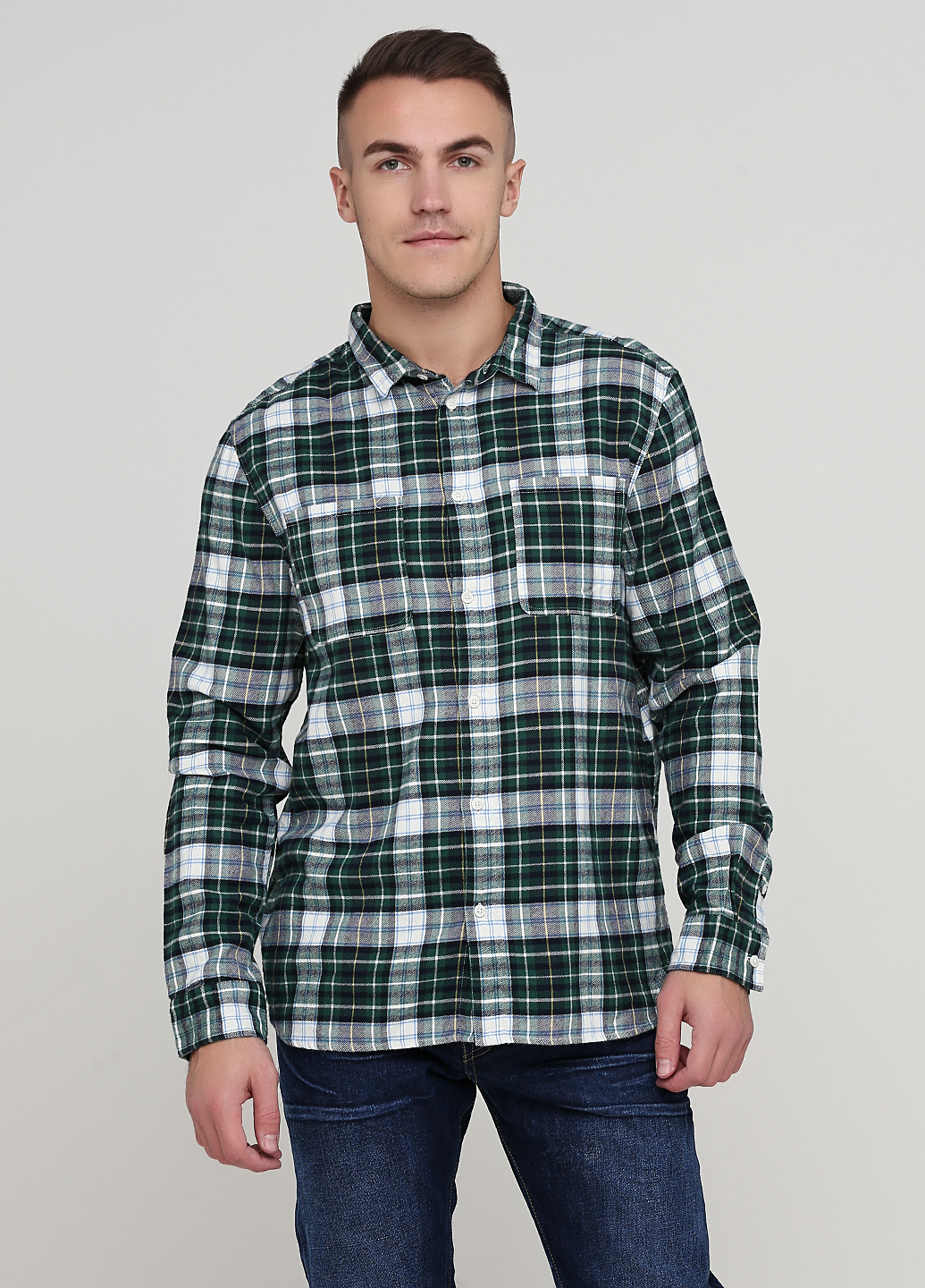 

Рубашка H&M XL Зеленый 0203595_клет