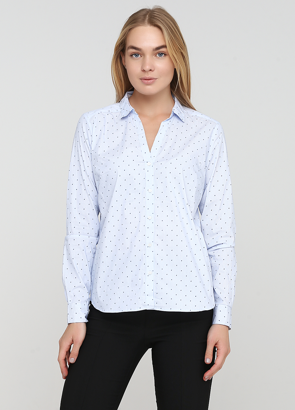 

Рубашка H&M 42 Голубой 0507909_пол.цв