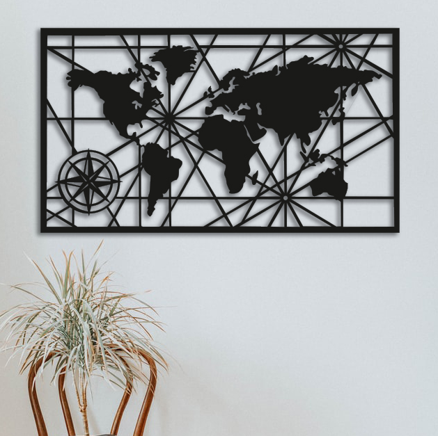 

Картина из дерева DecArt карта Vector Map 140x80 см