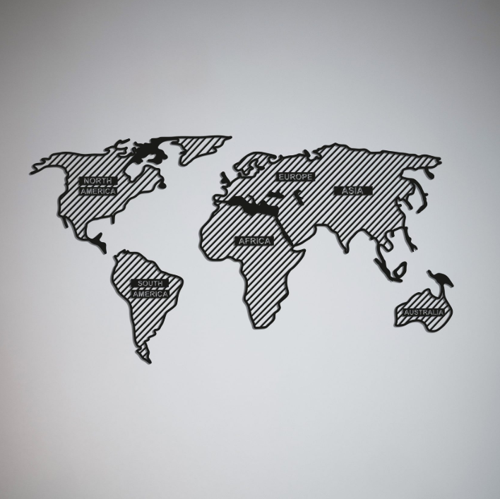 

Картина из дерева DecArt карта Stripped Map 111x60 см