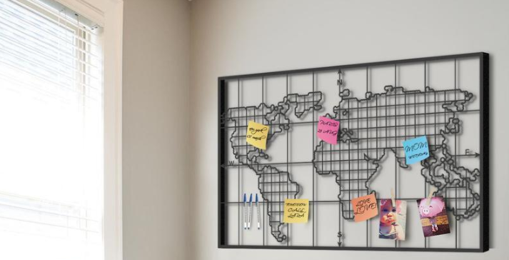 

Картина из дерева DecArt карта Board World Map 100x60 см