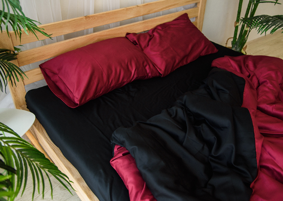 

Комплект постельного белья MOON LINE Bordo Black Хлопок + Сатин 200x220