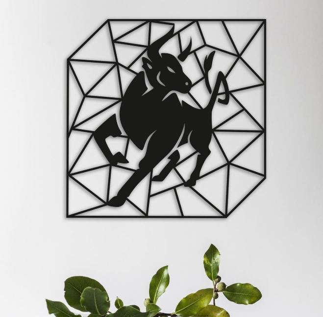 

Картина из дерева DECART Geometric Bull 55x55 см