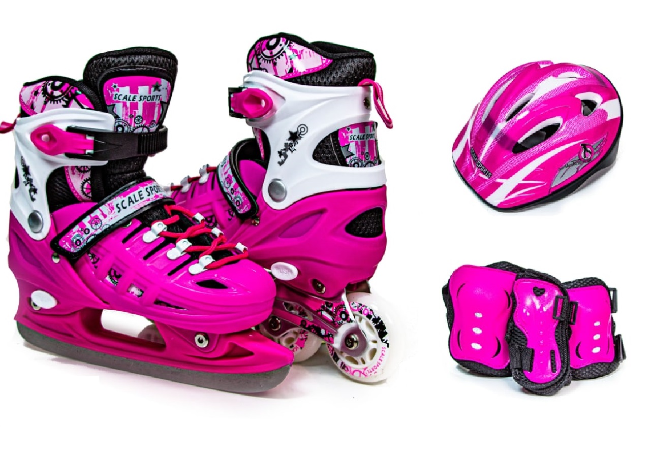 

Комплект ролики-коньки с защитой 2in1 Scale Sport. Pink (размер 34-37) 1604859487