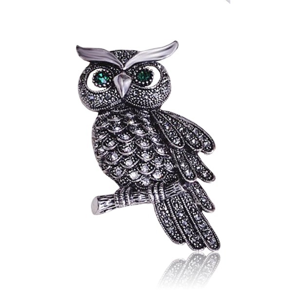 

Брошь унисекс BROCHE бижутерия с кристаллами Птицы Мудрая Сова серебристая BRSF112241