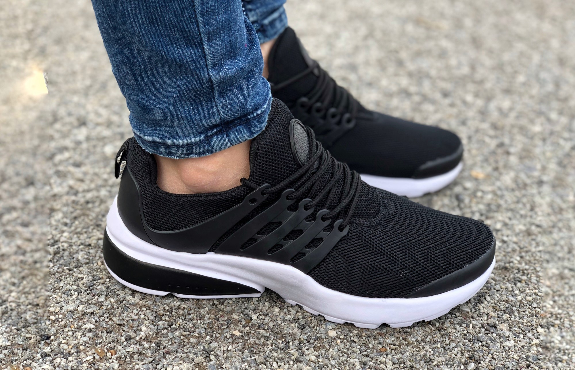 

Кроссовки Presto 38р 25 см черные с белым