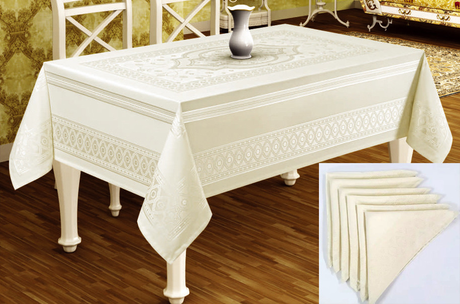 

Скатерть Sagol тефлон 160x220 St-052 Cream + 6 салфеток *