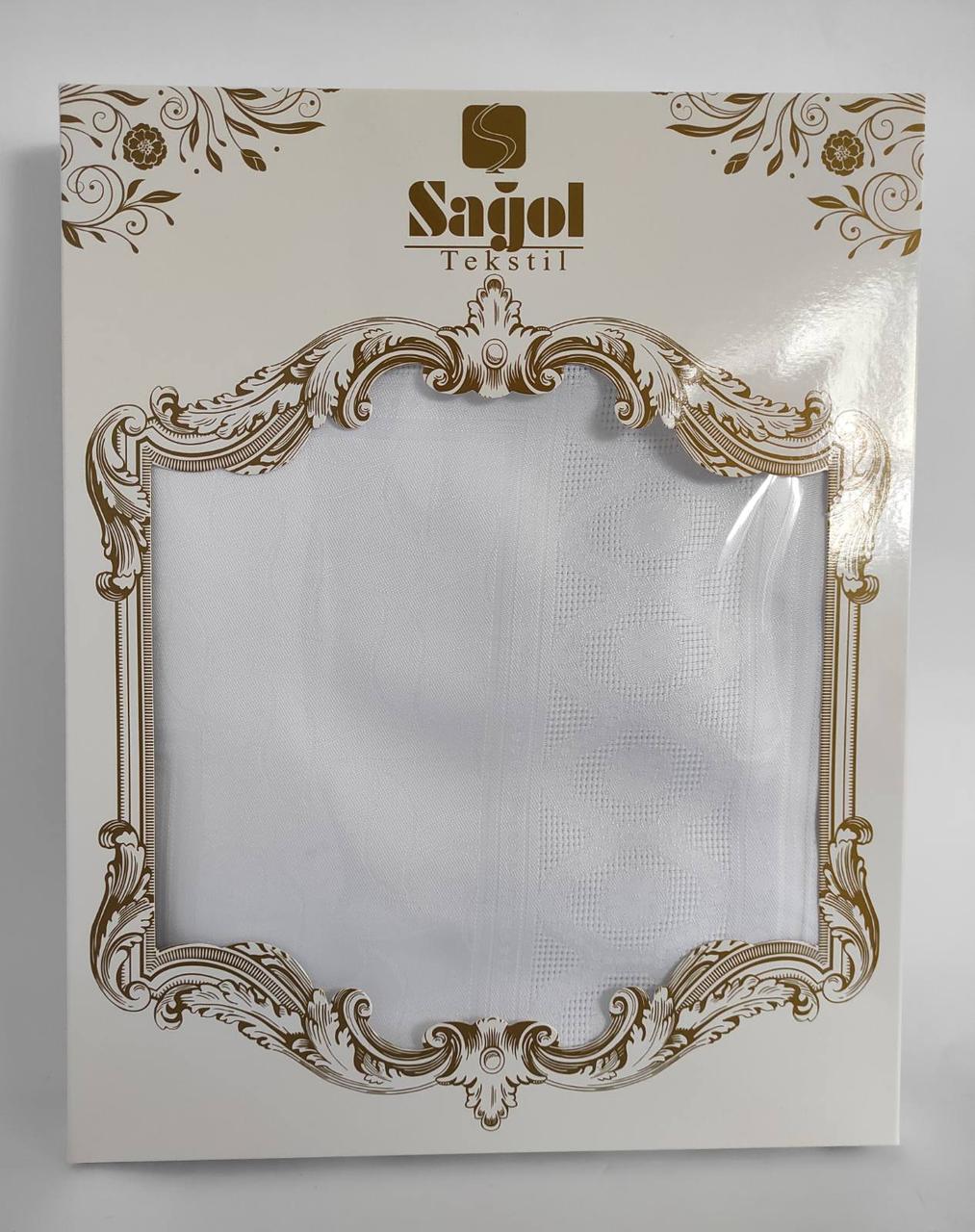 

Скатерть Sagol тефлон 160x220 St-052 White в коробке *