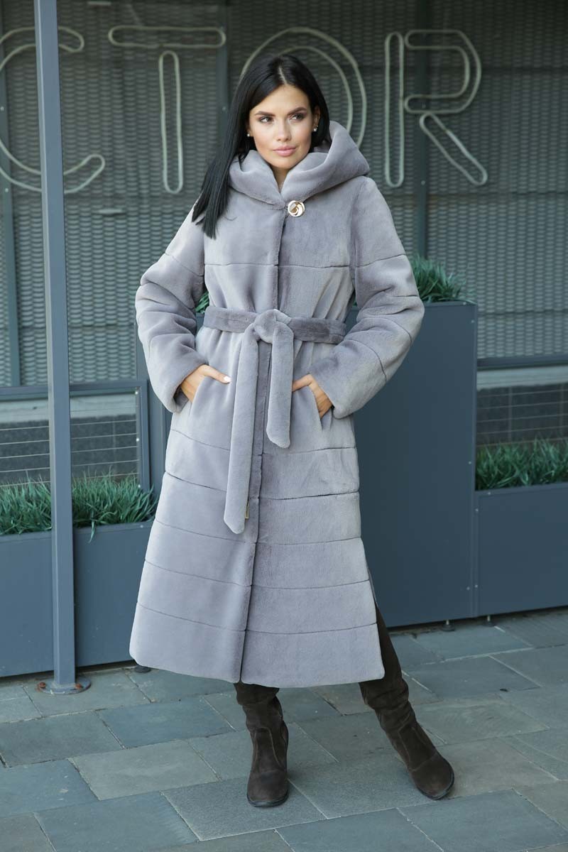 

Шуба из искусственного меха CR-6050-T2KR-GRY 48 серая
