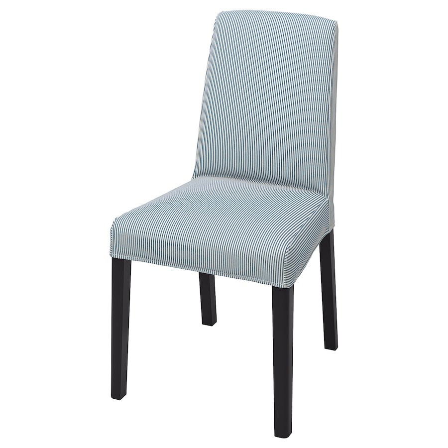 

Стілець IKEA BERGMUND чорний / роммеле темно-синій / білий (793.899.79)
