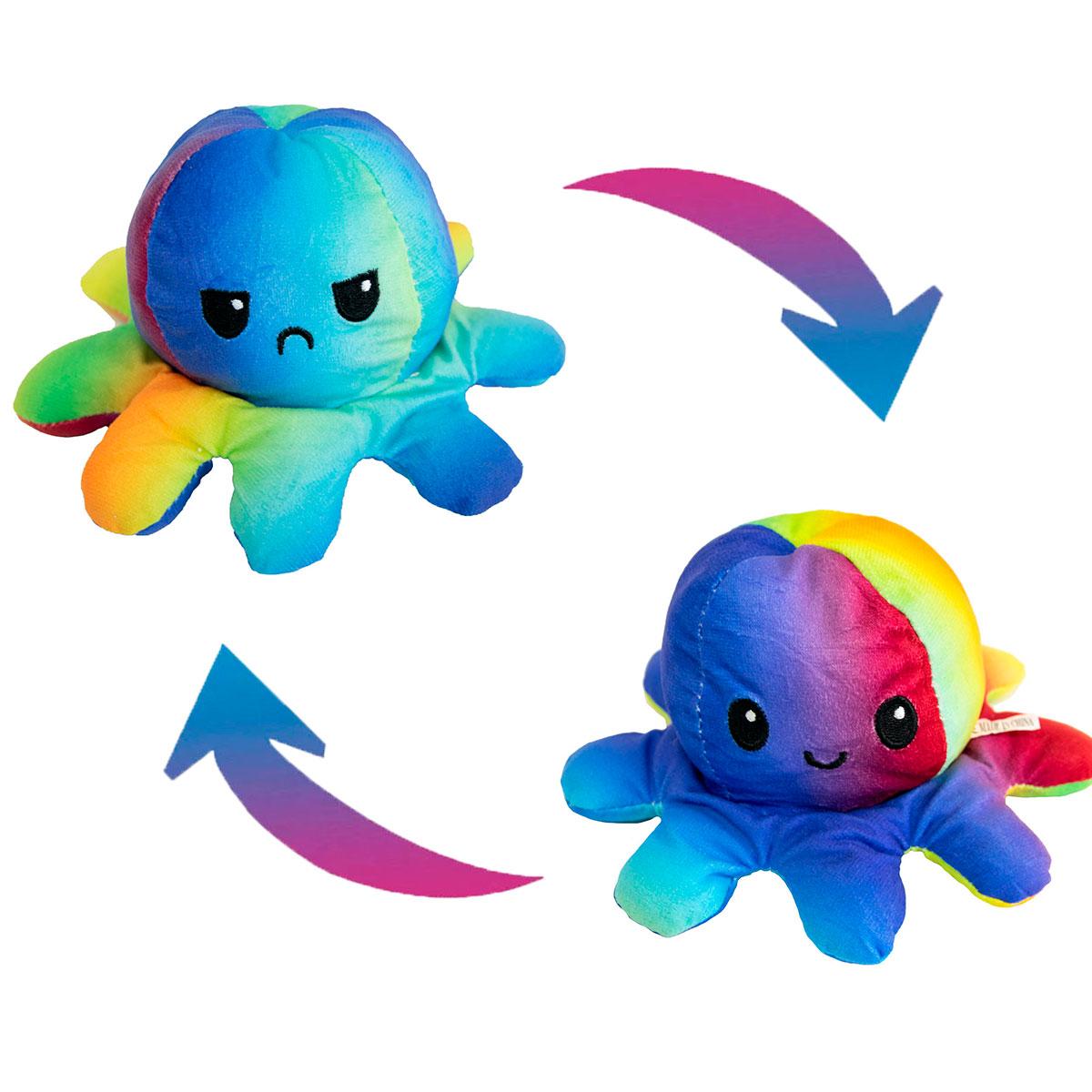 

Мягкая Игрушка Осьминог Перевертыш Двухсторонний Радужный (AD)