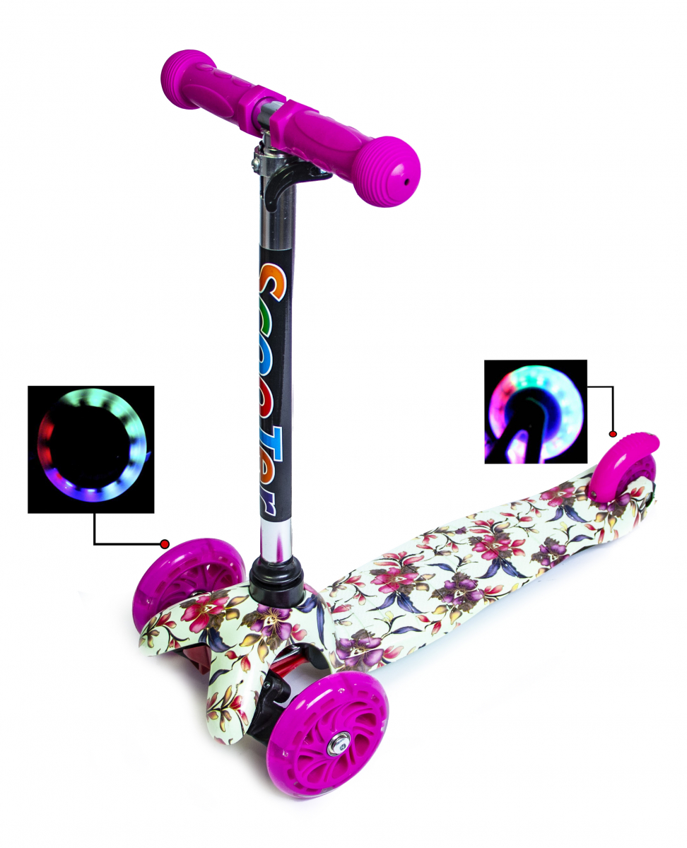 

Детский самокат Mini Scale Scooter с рисунком Лилия