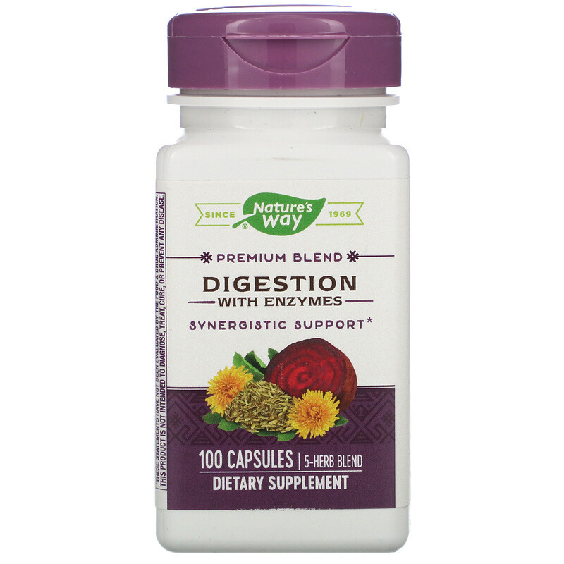 

Растительный комплекс для пищеварения Nature's Way "Digestion with Enzymes" с энзимами (100 капсул)