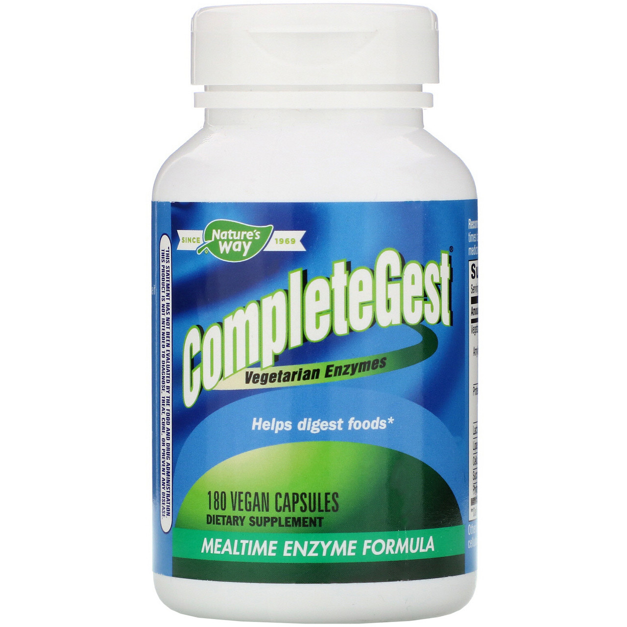 

Вегетерианские энзимы Nature's Way "CompleteGest Mealtime Enzyme Formula" 370 мг (180 веганских капсул)
