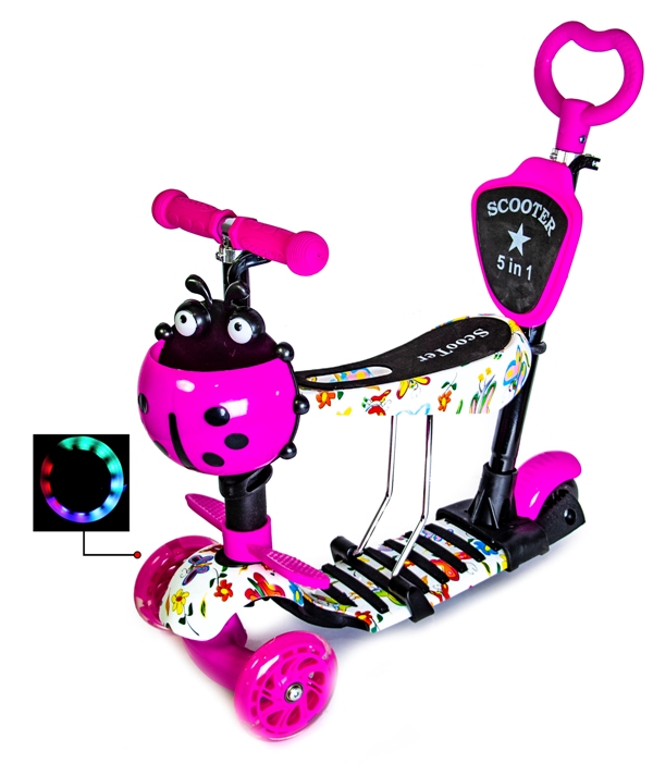 

Детский самокат Scooter 5in1 со светящими колесами "Batterfly"
