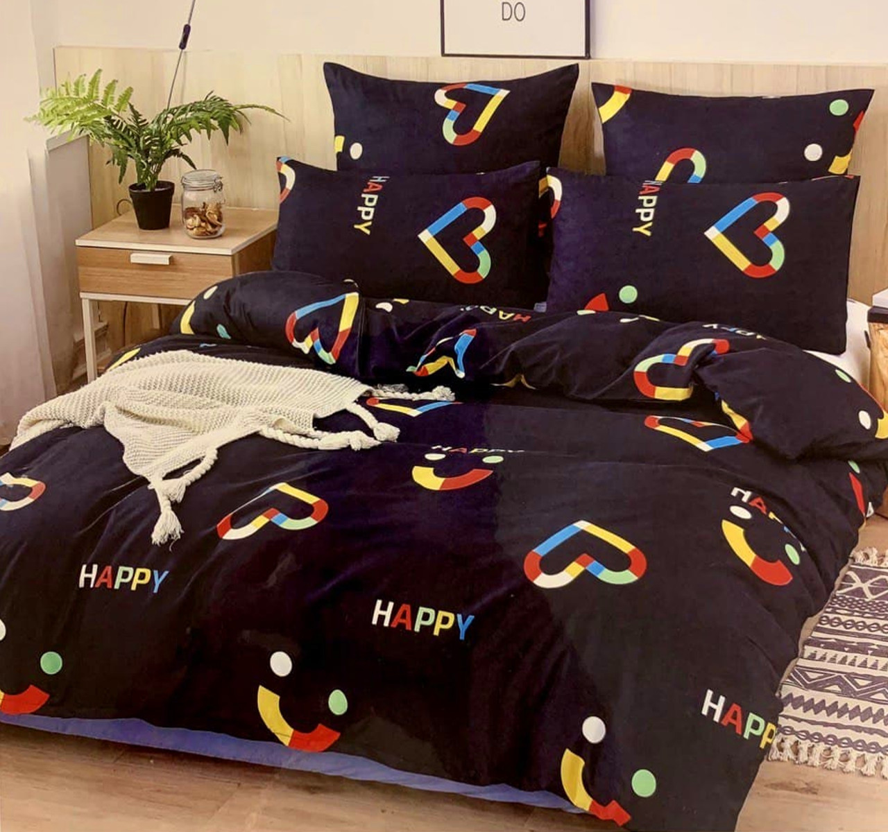 

Комплект двуспального постельного белья Happy ТМ YiFENG, бязь, коттон