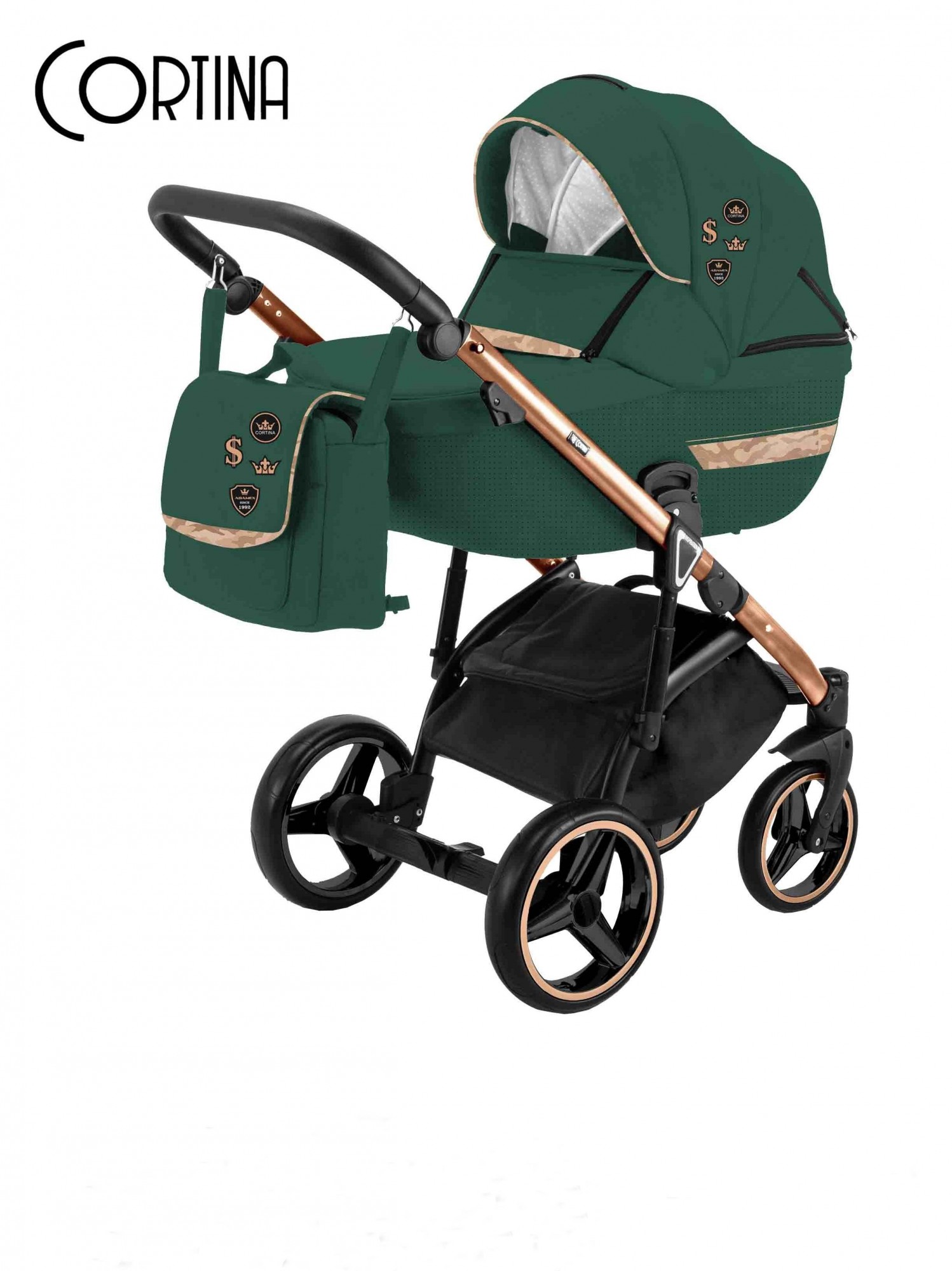 

Коляска Adamex Cortina Кожа CT-330 2 в 1 Зеленый