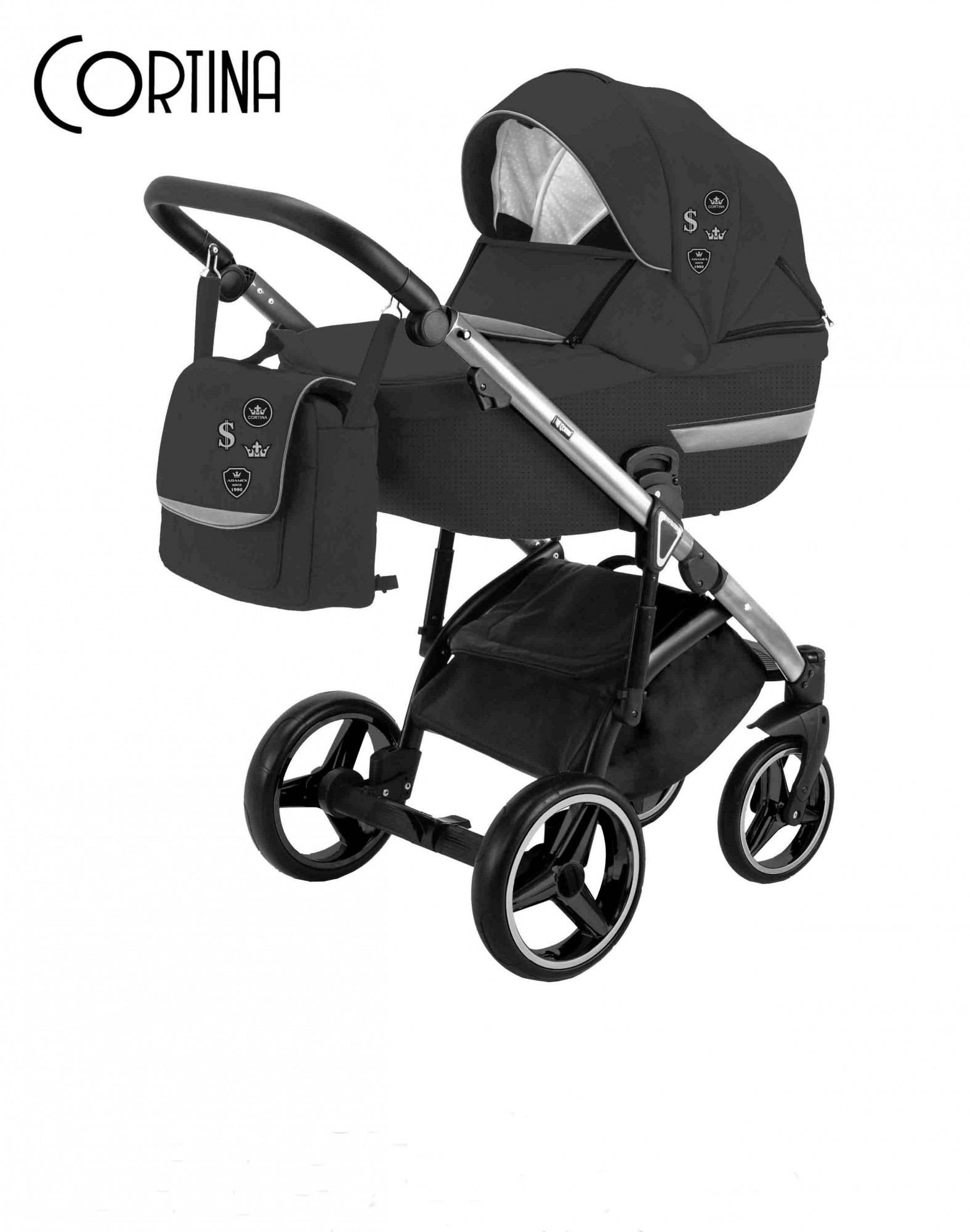 

Коляска Adamex Cortina Кожа CT-310 2 в 1 Графитовый