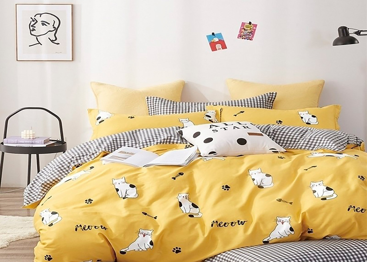 

Постельное белье двуспальное Mazani Cats 70х70 см, 180х220 см, на резинке 160х200х25 см