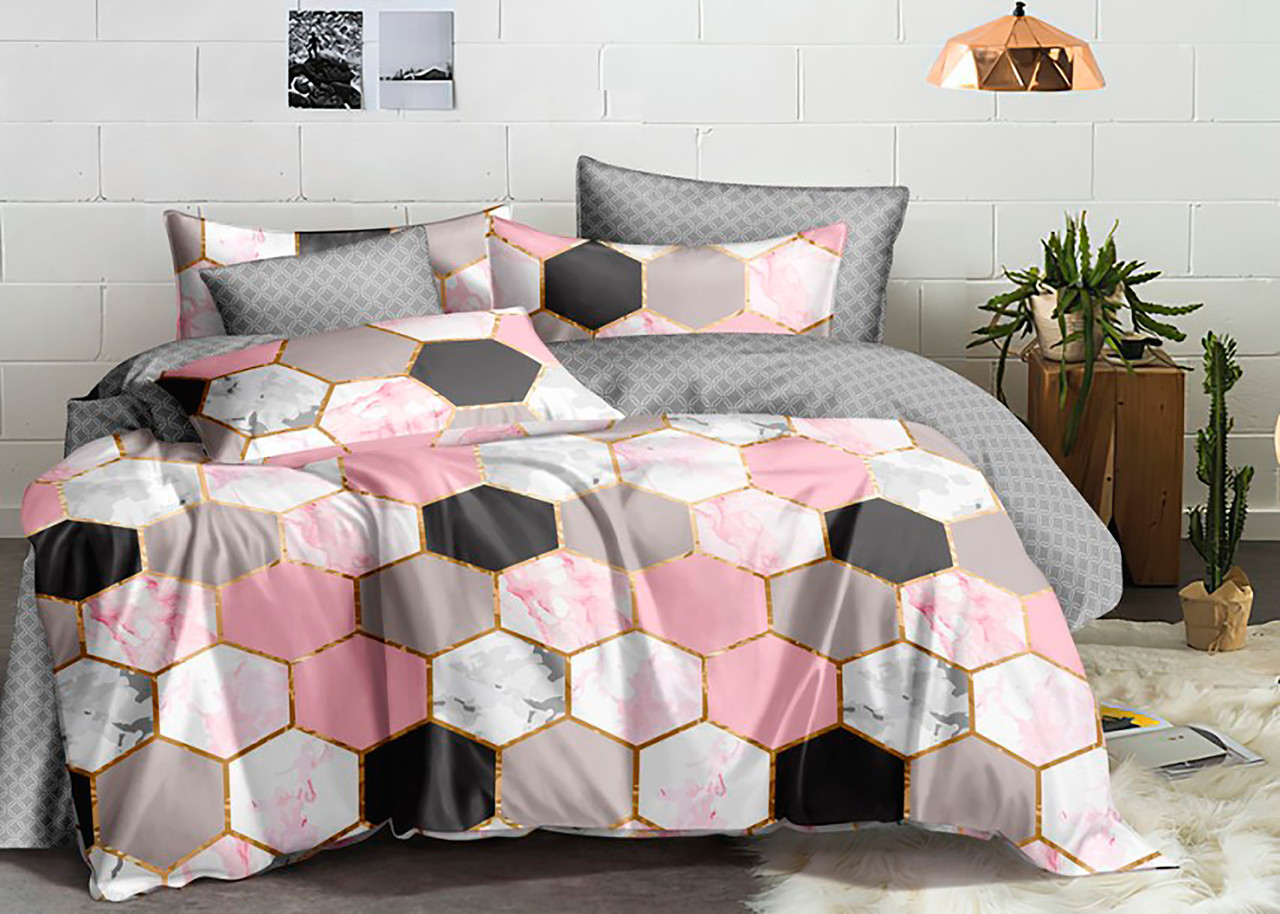 

Семейный комплект постельного белья Mazani Соты 70х70 см, 150х220 см, без резинки 240х220 см