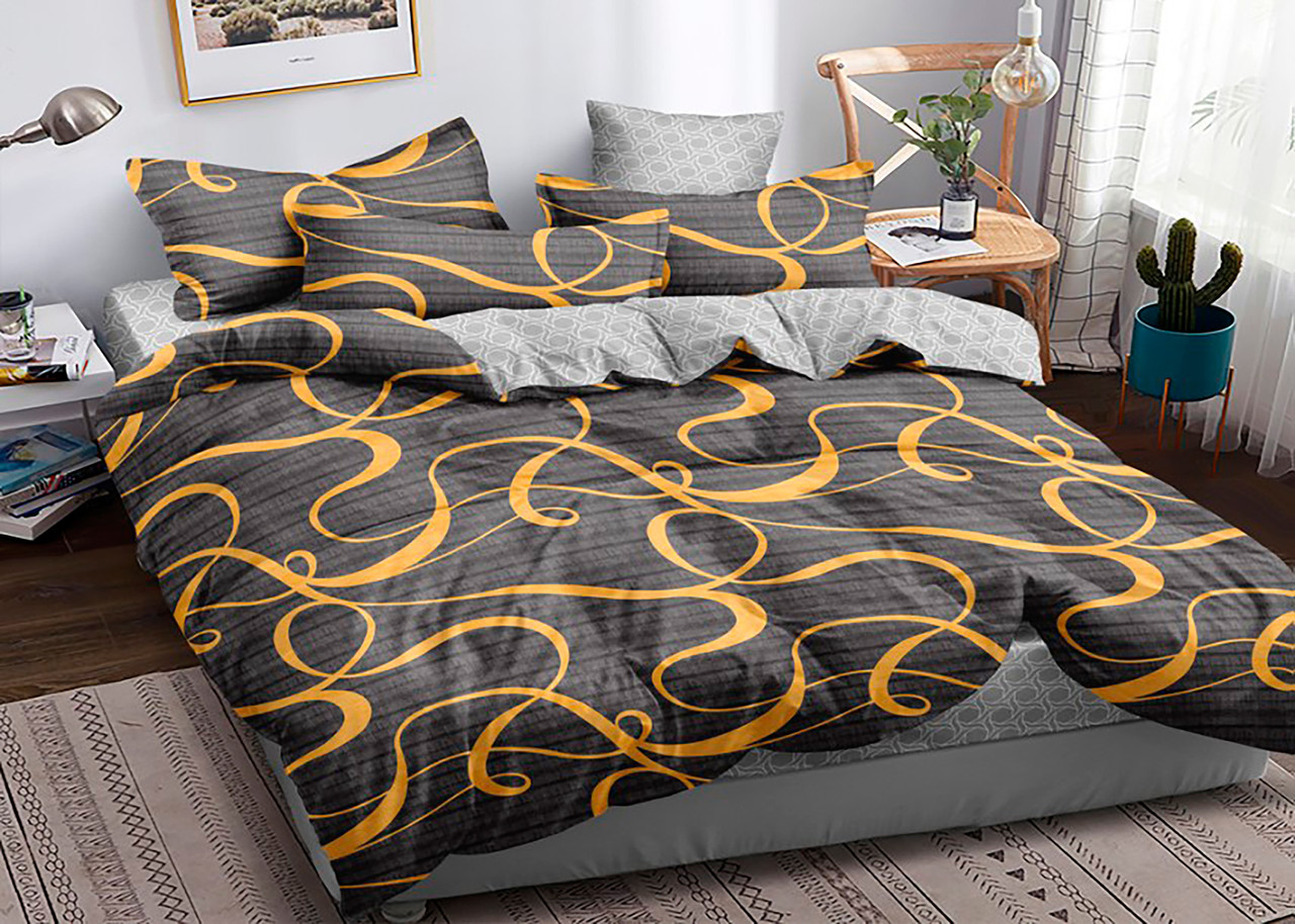 

Семейный комплект постельного белья Mazani Вензель 70х70 см, 150х220 см, на резинке 180х200х15 см