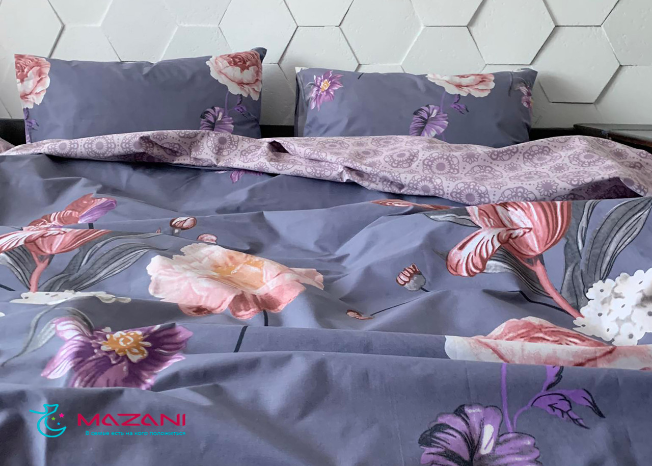 

Семейный комплект постельного белья Mazani Цветник 50х70 см, 150х220 см, на резинке 160х200х25 см