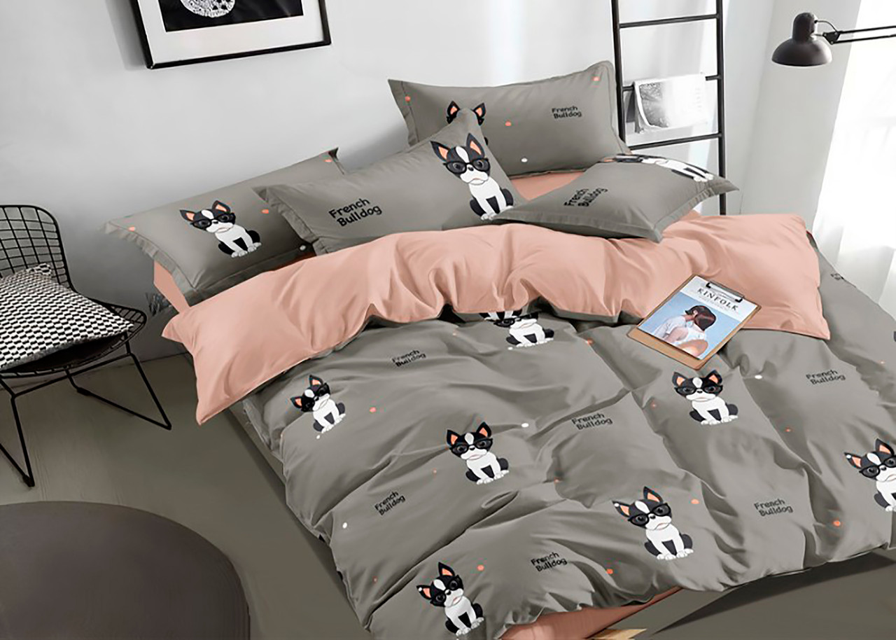 

Семейный комплект постельного белья Mazani Французский бульдог 70х70 см, 150х220 см, без резинки 240х220 см