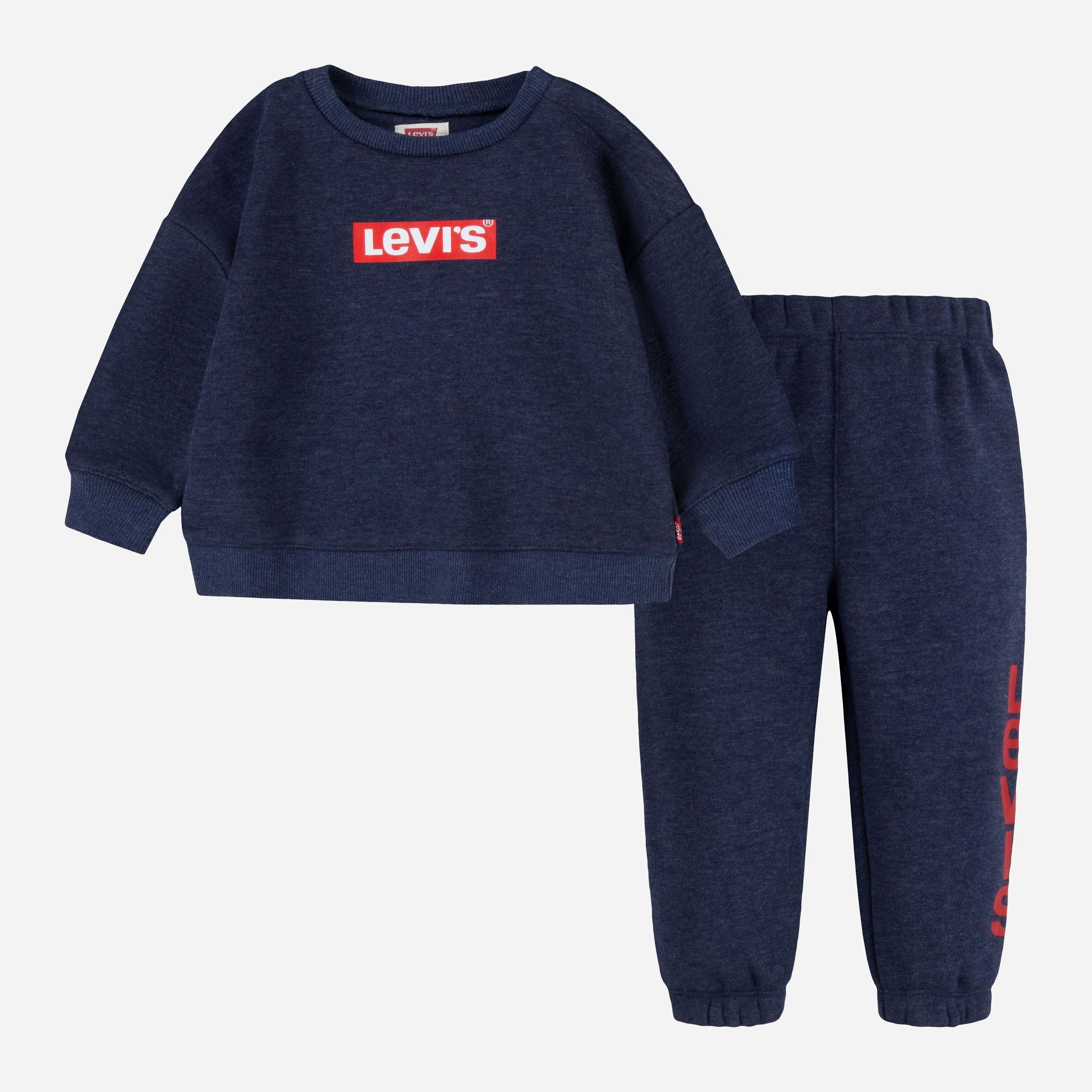 

Спортивный костюм детский Levi's Lvb Knit Crew Jogger Set 6ED649-B5S 86 см Синий (3665115442229)