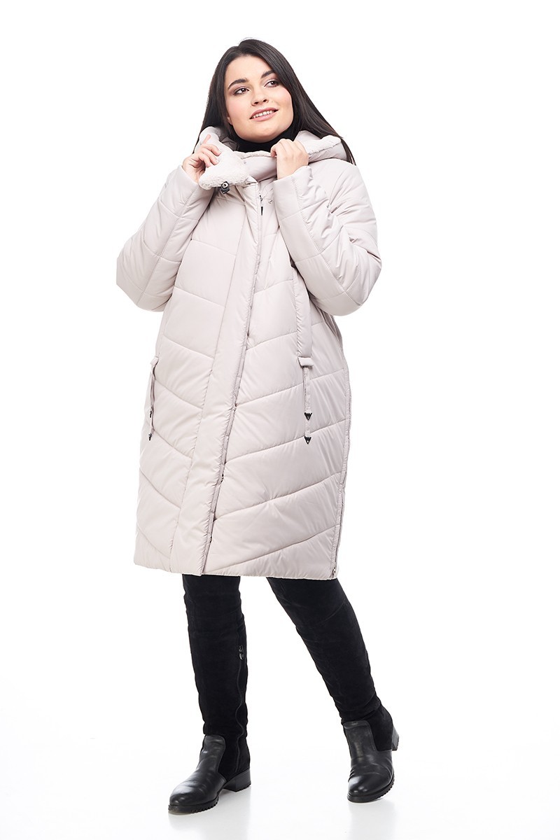 

Зимняя женская куртка ORIGA Легенда 52 бело-серая