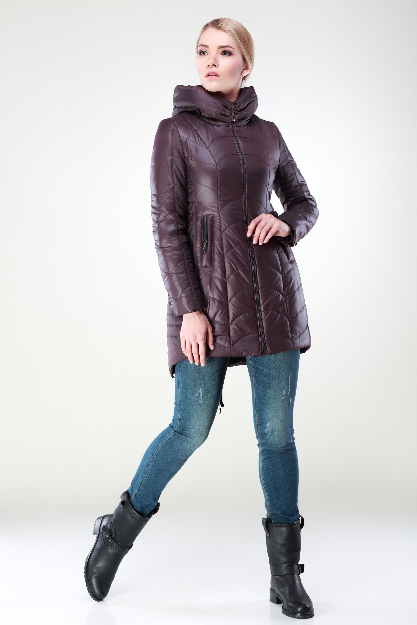 

Зимняя женская куртка ORIGA Джулия  шоколадная, Зимняя женская куртка ORIGA Джулия 42 шоколадная