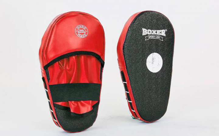 

Лапы боксерские Прямые удлиненная (2шт) BOXER (38х18х4,5см) красный 2008-01