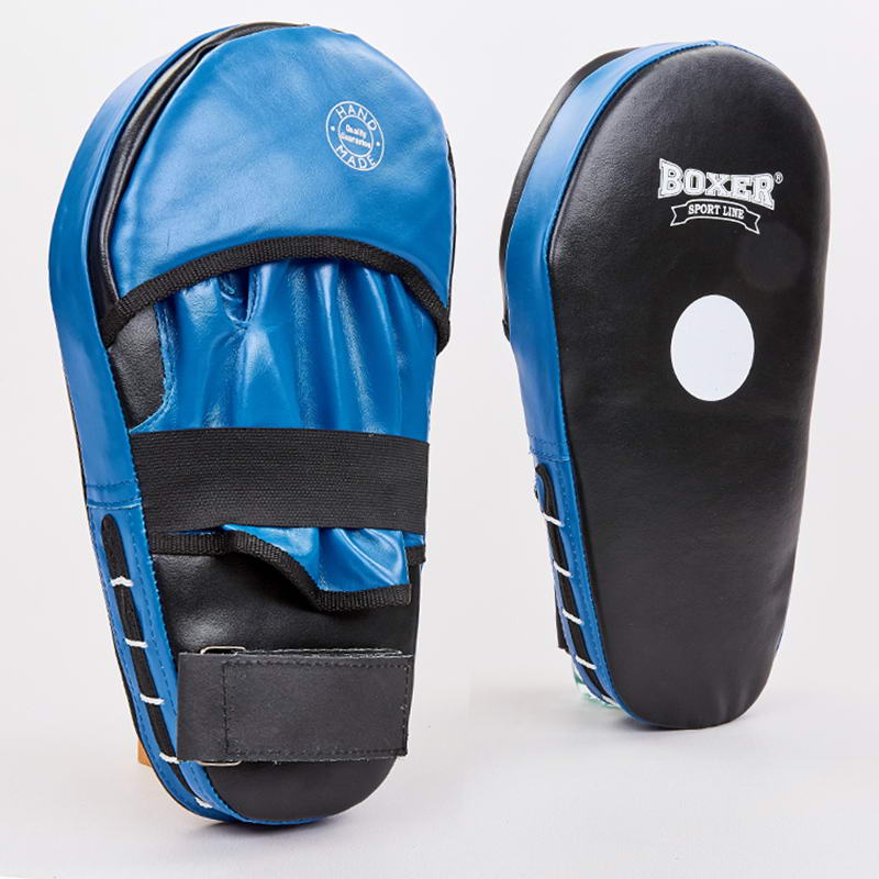 

Лапы для кикбоксинга Прямые удлиненная кожа (2шт) BOXER (40х21х4,5см) 2007-01 синий