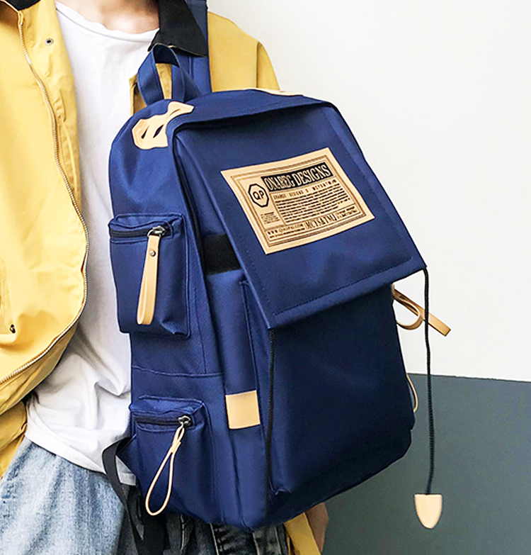 

Модный городской рюкзак Qiaopai Onareg Designs повседневный вместительный для подростков школьный Синий