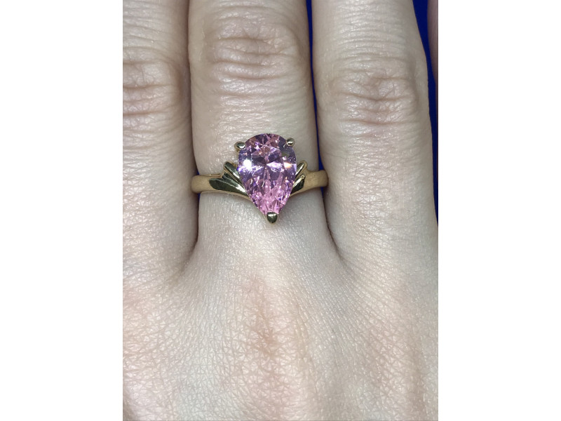 

Серебряное кольцо (позолота) с розовым фианитом Sky Jewelry 000229