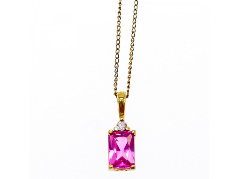 

Серебряная цепочка с кулоном в позолоте с розовым топазом и гошенитом Натуральный Sky Jewelry 003336
