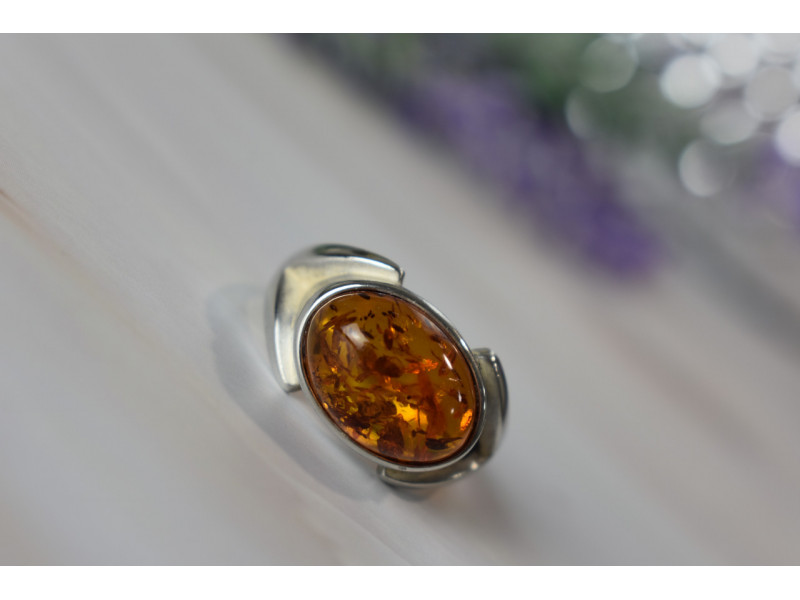

Серебряное кольцо 925 пробы с Янтарем Sky Jewelry 001026