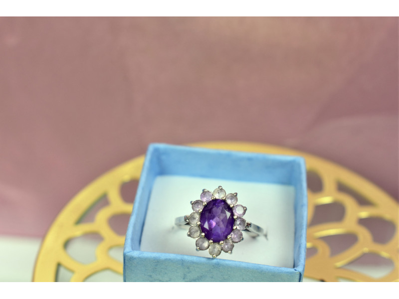 

Серебряное кольцо с Аметистом и Морганитом Sky Jewelry 000713