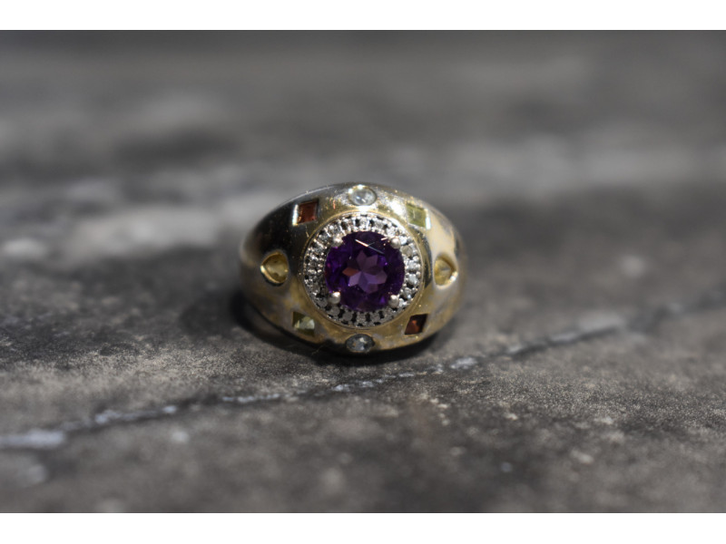 

Серебряное кольцо с Аметистом и натуральными камнями Sky Jewelry 000747