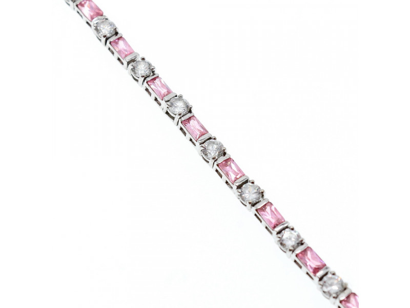 

Серебряный браслет с розовой и белой шпинелью Натуральный Sky Jewelry 003320