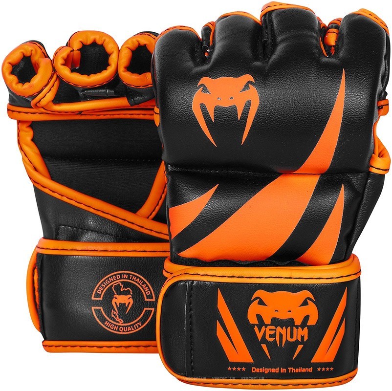 

Перчатки для смешанных единоборств MMA VENUM р М Черно-оранжевые