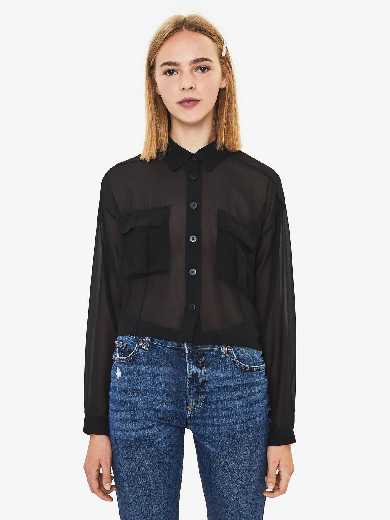 

Рубашка Bershka 5824/880/800-AAAD S Черная
