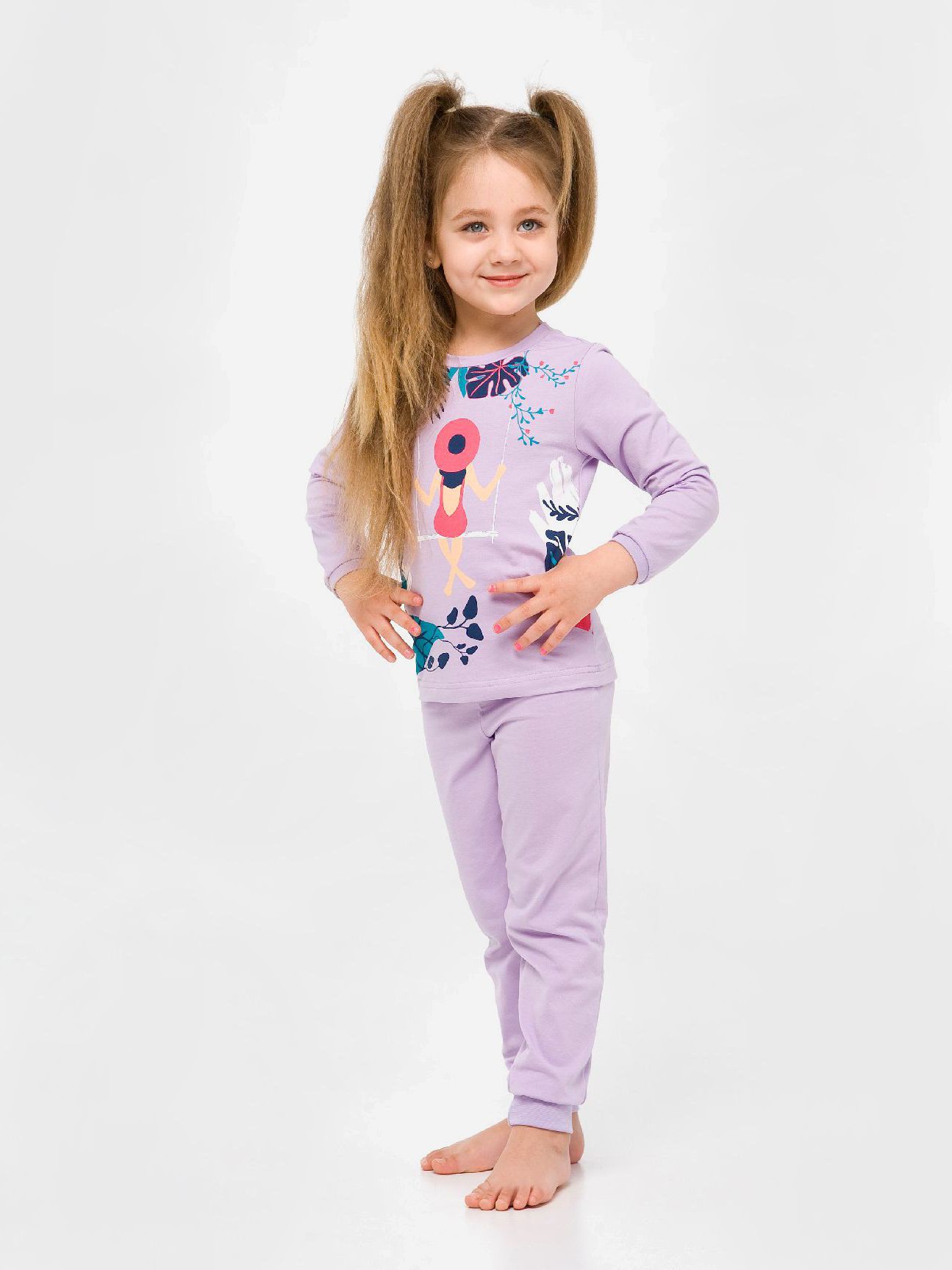 

Пижама (футболка с длинными рукавами + штаны) Smil 104816 92 см Сиреневая