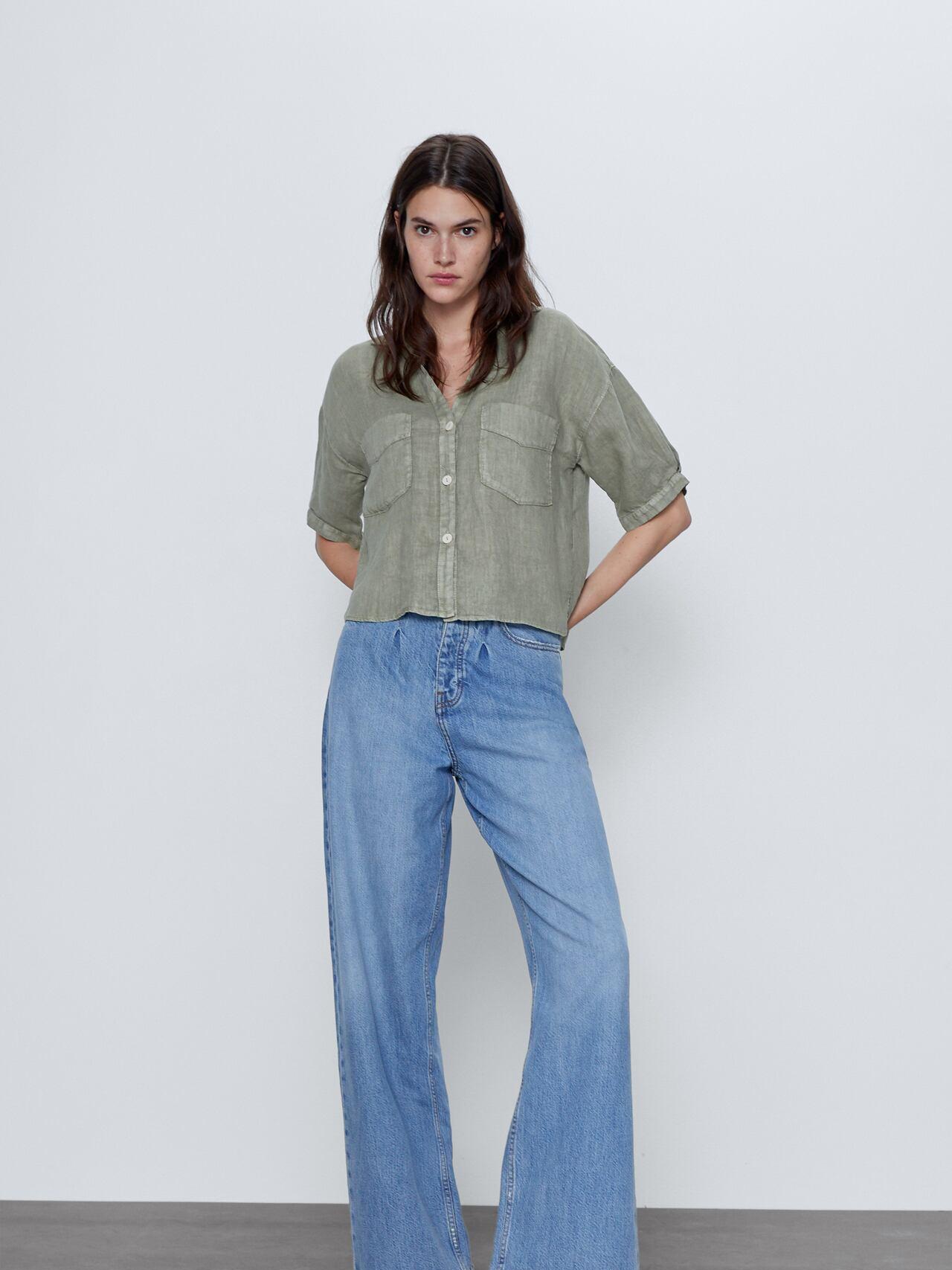 

Рубашка Zara 2361/500/506-ACUB XS Бледно-зеленая