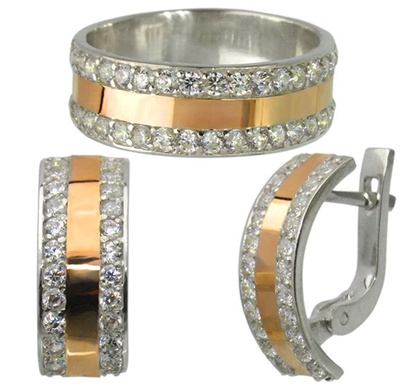 

Серебряный набор Dariy Мила с золотыми накладками