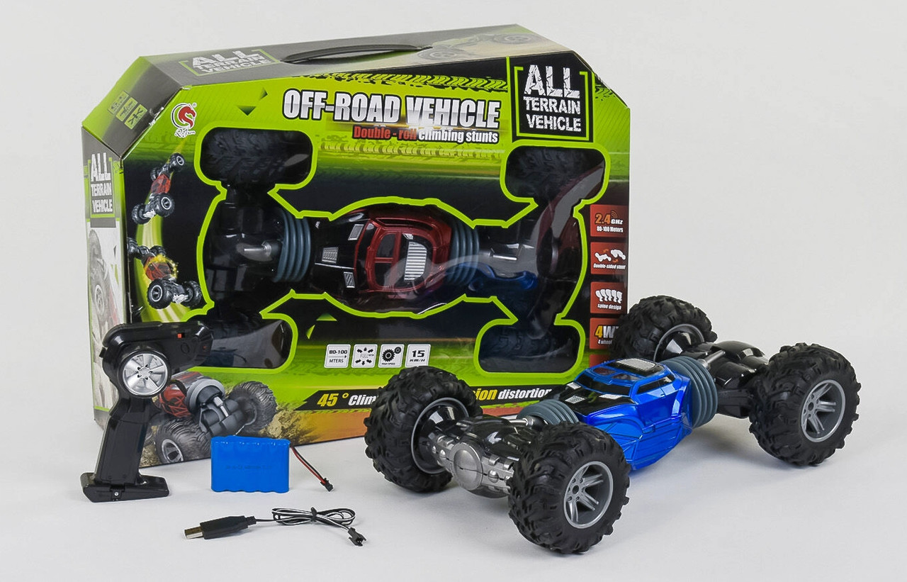 

Автомобиль вездеход на р/у Double-Sided VEHICLE 4WD 40 см Blue (1823-5ALB)